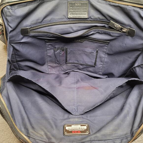 TUMI Harrison Horton Double Zip Black Leather Briefcase Laptop Bag 63002D - Picture 10 of 16